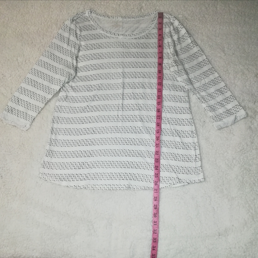 Sonoma Tops Polkadot 3/4 Sleeve Size M 100% Cotton - Picture 5 of 12
